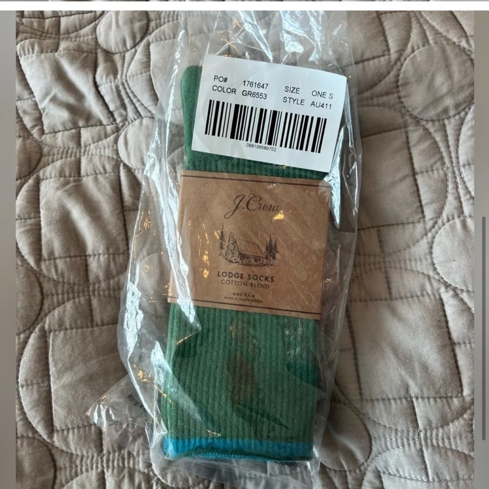 J.Crew Green and Blue Lodge Socks